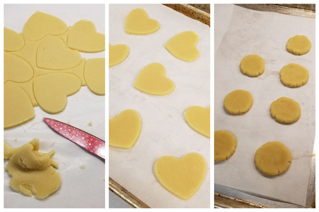 Valentine's Day Low Carb Cut Out Cookies Dough Rolled and Cut Out Rounds